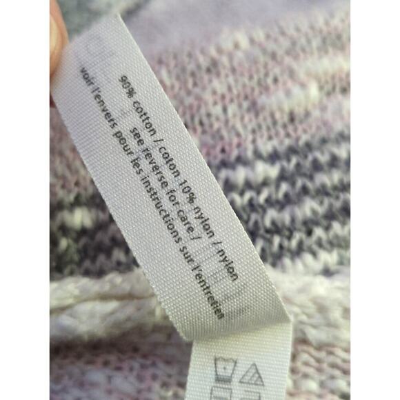 Aeropostale Duster Sweater Juniors XL Striped Lightweight Long Pink White‎ Gray - Picture 9 of 13